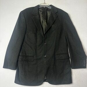 Oscar de la Renta Mens 42L Wool Cashmere Blazer Sport Coat Charcoal Grey 3456